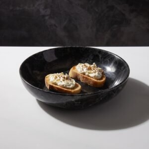 Midnight Marble Serving Bowl