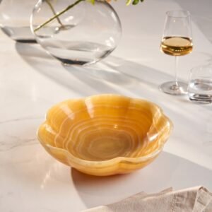 Golden Onyx Blossom Bowl