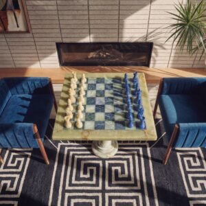 Royal Onyx Chess Table Set