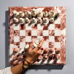 Rose Marble Luxe Chess Set