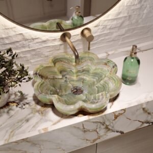Emerald Bloom Onyx Vessel Sink