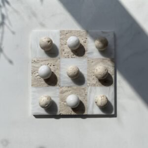 Ivory Stone Tic-Tac-Toe Set
